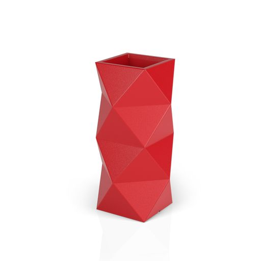 Duża donica geometryczna Asti 78 cm czerwona do salonu