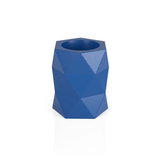 Geometryczna donica Modena 54 cm niebieska do salonu
