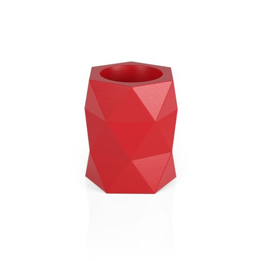 Geometryczna donica Modena 54 cm czerwona do salonu