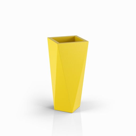 Geometryczna donica Vaso 72 cm żółta    