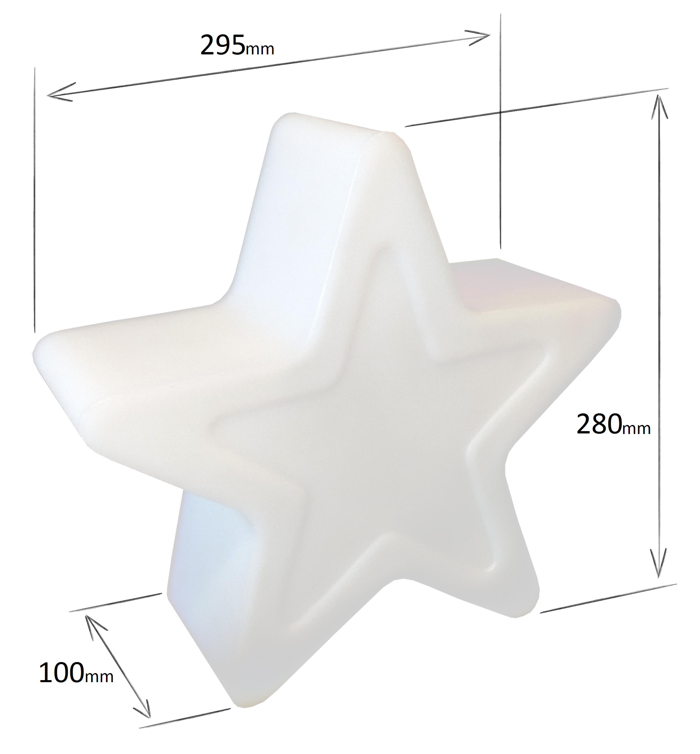 Gwiazda podświetlana Mila 30 cm wymiary