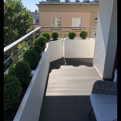 Wysoka donica prostokątna na balkon i taras Longerino
